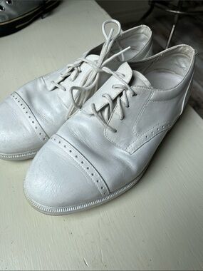 Propet White Leather Men's Cap-Toe Derby Oxfords…Executive Walker